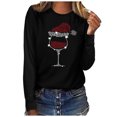 thumbnail image 5 of Oalirro Womens Tops Dressy Casual Ladies Fashion Casual Christmas Print Round Neck Loose Long Sleeve Top, 5 of 6
