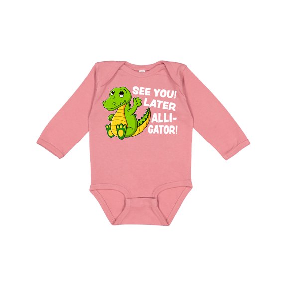 Inktastic See You Later Alligator Boys or Girls Long Sleeve Baby Bodysuit