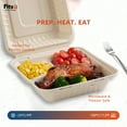 thumbnail image 6 of Fitsu 9x9 Compostable Heavy Duty Disposable Take Out Container 24pc,3 Compartments,parchment paper,Eco-Friendly Biodegradable,BPI, 6 of 7