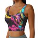 thumbnail image 2 of Balery Neon Gothic Skull Moon Sujetadores deportivos con espalda cruzada para mujer, acolchados, sin costuras, de alto impacto, ideales para yoga, gimnasio, entrenamiento y fitness.-, 2 of 8