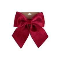 4 Pack Burgundy Christmas Bows for Gift Wrapping, Decorative Velvet Gift Bows with Twist Tie for Presents, Tree, Wreath & Holiday Decorations, 7.87" x 10.24"