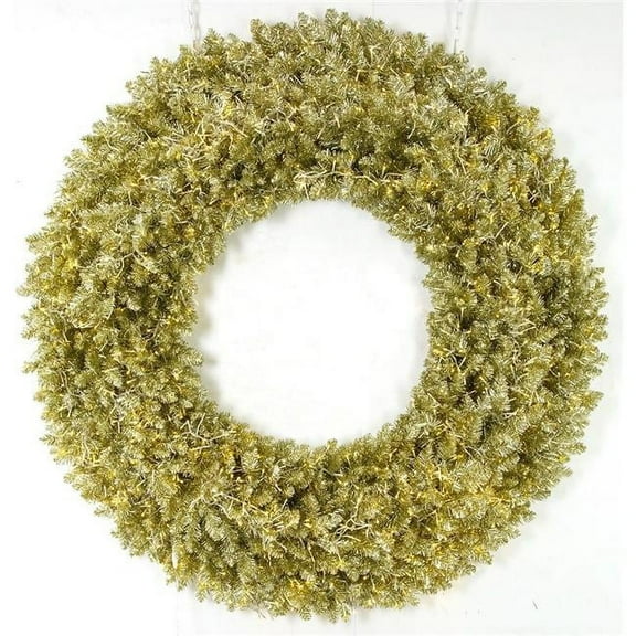 48 in. Sparkling Champagne Wreath with 3 mm LED Cluster Lights, Gold