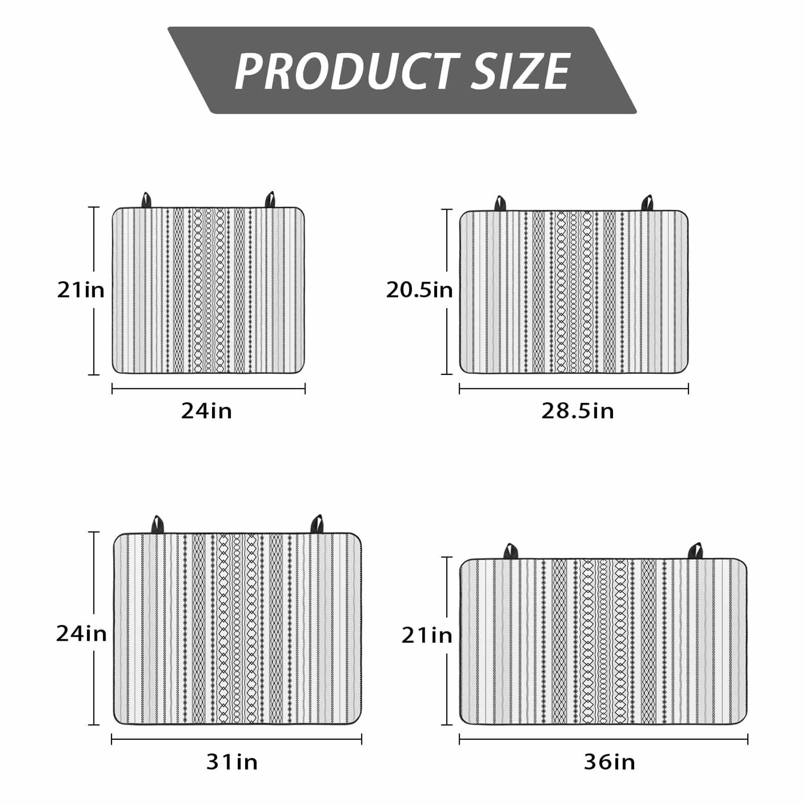 Black White Striped Stove Top Cover for Electric Stove, Heat-proof & Non Slip Glass Top Stove Cover Protector, Modern Farmhouse Geometric Kitchen Flat Cooktop Rubber Mat 24x21 Inches