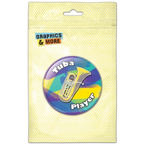 Tuba Player Band Instrument Brass Pinback Button Pin Badge