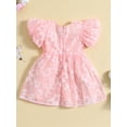 thumbnail image 3 of Bagilaanoe Toddler Baby Girl Summer Dress Flower Print Short Sleeve A-line Princess Dresses 12M 18M 24M 3T 4T 5T Kid Patchwork Tulle Skirt, 3 of 9