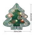 thumbnail image 2 of Stylish Metal Hanging Christmas Tree Wind Spinner - Festive Green with White & Orange Star Patterns Modern Garden Decor for Yard, 2 of 7