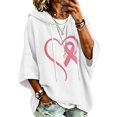 thumbnail image 4 of GILIGEGE Women's Breast Cancer Awareness Hoodie in October We Wear Pink Sweatshirt Pink Ribbon Shirt,Causal Crewneck 3/4 Length Sleeve Inspirational Oversized Blouse,Fall Winter Pullover Silver XL, 4 of 5