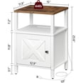 thumbnail image 3 of Farmhouse Nightstand Design with Charging Station, White Bedside Table with Usb&Type-C, 3 of 9