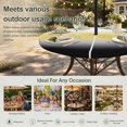 thumbnail image 6 of Round Outdoor Tablecloth with Umbrella Hole and Zipper, Yellow Black Omber Tablecloth with Elastic Waterproof, Modern Gray Gradient Abstract Art Patio Table Covers for 36" - 44" Picnic Pool Tables, 6 of 9
