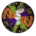 thumbnail image 2 of Halloween Round Fitted Tablecloth, Elastic Edge Stretch Fabric Table Cover, Spooky Pumpkin Ghost Black Cat Print Tablecloth, Washable Non Slip Circular Table Topper for Dining and Holiday Party, 2 of 7