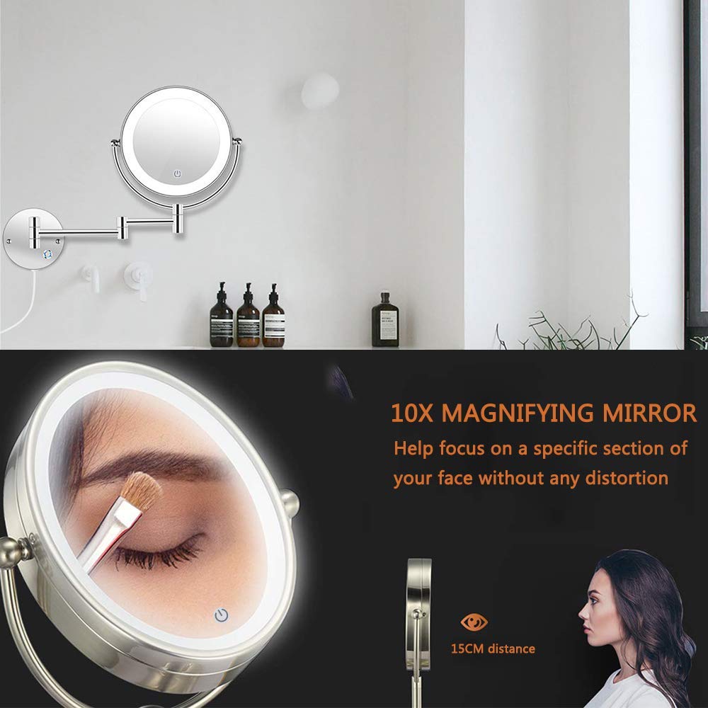 Gohope 10X Magnifying Makeup Mirror With Lights, LED ...