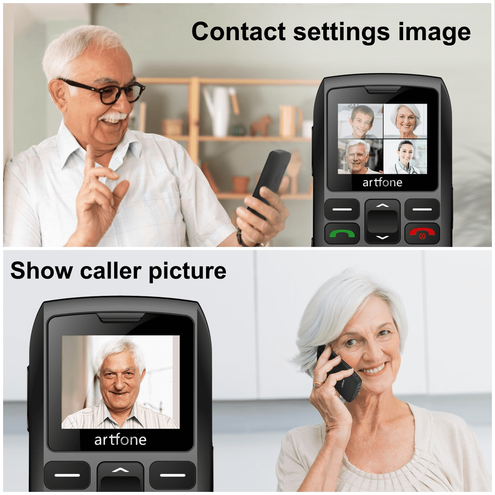 artfone C1+4G, Unlocked Cell Phone for Seniors, Basic Phone with Large Buttons, SOS Button, Loud Speaker, Speed Dial, FM Radio, Charging Dock, Black