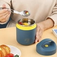 thumbnail image 3 of Reusable Fork Spoon Included, Vacuum Insulated Food Bowl, Stainless Steel Lunch Container for Hot or Cold Food, Easy-Carry Handle (White), 3 of 4