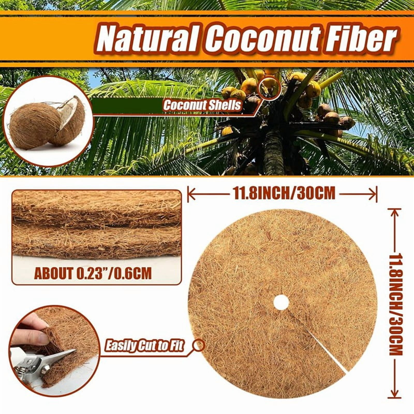 16Pcs Coconut Fiber Tree Ring Mulch Mat, 11.8 Inch Mulch Ring Plant Protectors Mat for Indoor Outdoor Plants