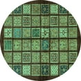thumbnail image 1 of Ahgly Company Indoor Round Abstract Turquoise Blue Modern Area Rugs, 8' Round, 1 of 4