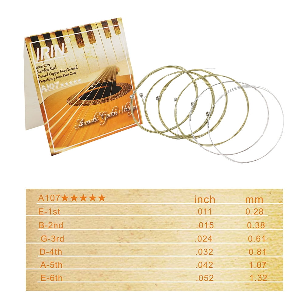Jeu De Cordes Pour Guitare Folk Acoustique - 6 Cordes Acier/alliage Cuivre .009-.045 Tension Moyenne Avec Embouts Boules