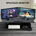 thumbnail image 3 of 38-inch Standing Desk Converter Height Adjustable Sit to Stand Up Workstation, Duals Monitor and Laptop Riser with Wide Keyboard Tray, for Home, School, Company, Black, 3 of 9