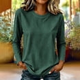 thumbnail image 3 of Otvok Loose Pocket Striped Tunic Top for Women Vertical Stripe Crew Neck Long Sleeve Casual Tee Shirt, 3 of 7