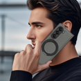 thumbnail image 5 of Case for Samsung Galaxy Z Fold 7, Carbon Fiber Texture, 360 Degree Rotating Ring Bracket, Compatible with MagSafe Wireless Chargers, PC Material Drop Protective Phone Cover for Z Fold 7, Gray, 5 of 7