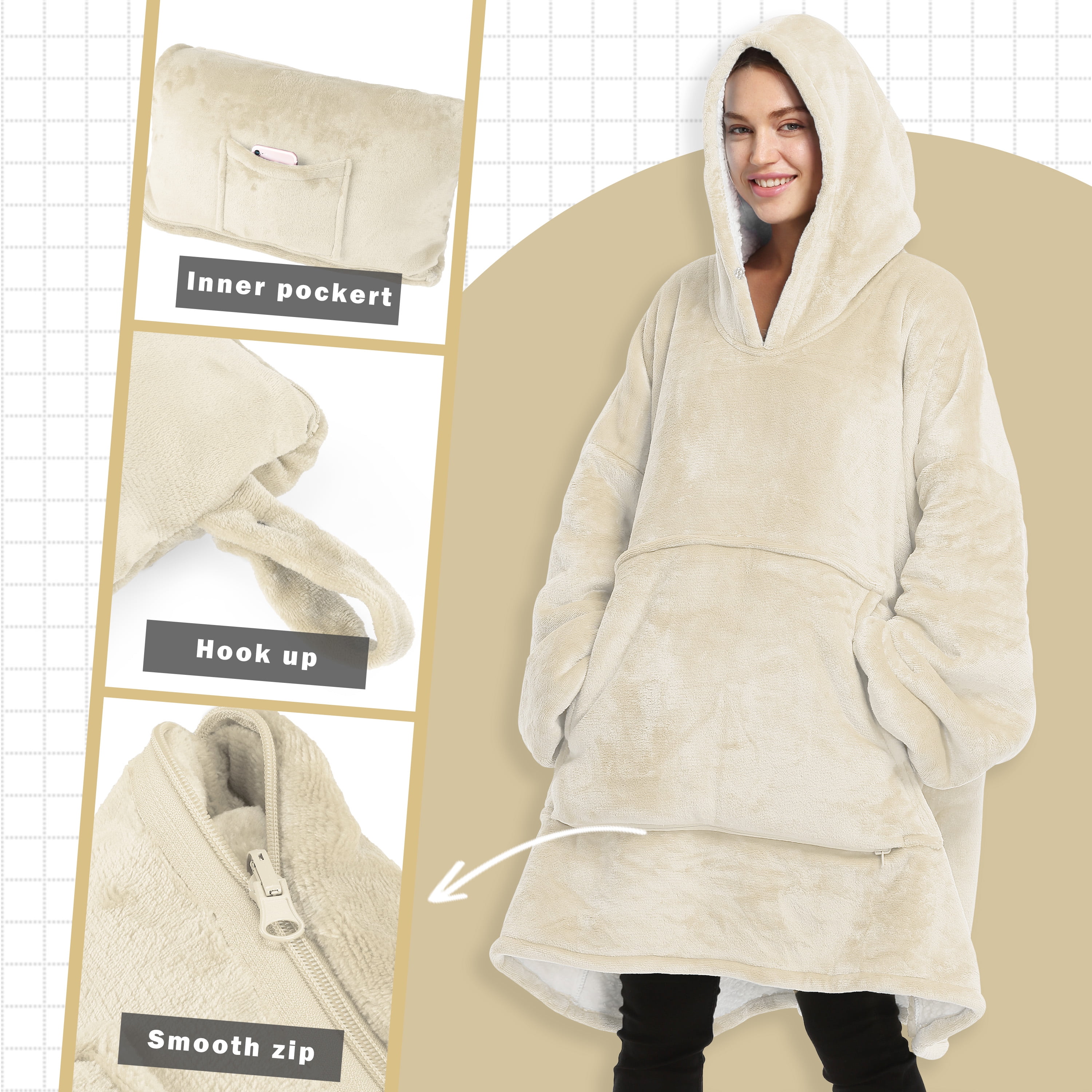 Moozie Mama Maternity & Nursing Blanket Hoodie Zip-up in Cow Print