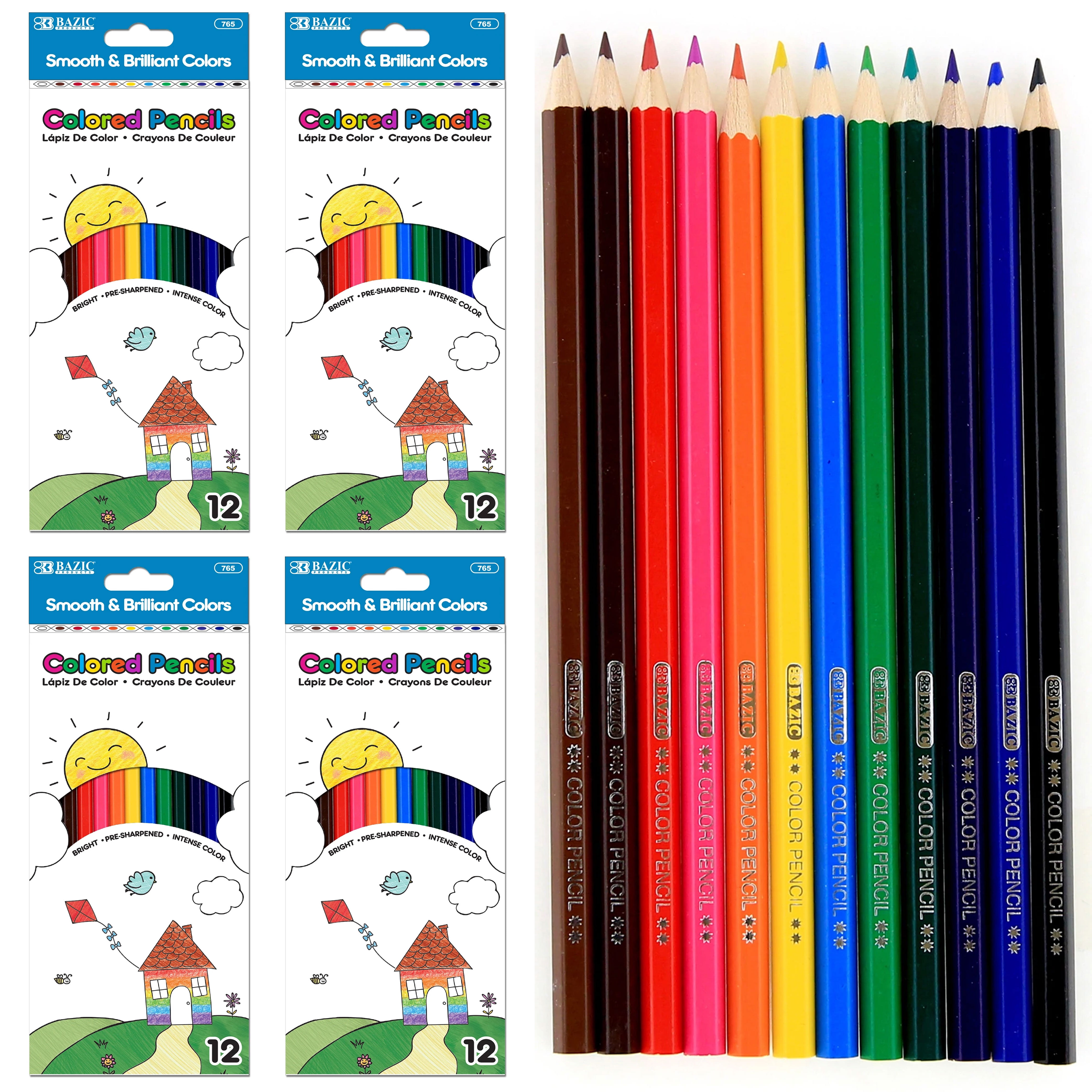48 Bulk Colored Pencils Drawing Sketching Kids Coloring Art Gift School Supplies