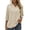 Beige, variant on Women's Casual 3/4 Sleeve Henley V-Neck Button Up Pleated Back Blouses Swiss Dot Blouse Tops T-Shirts