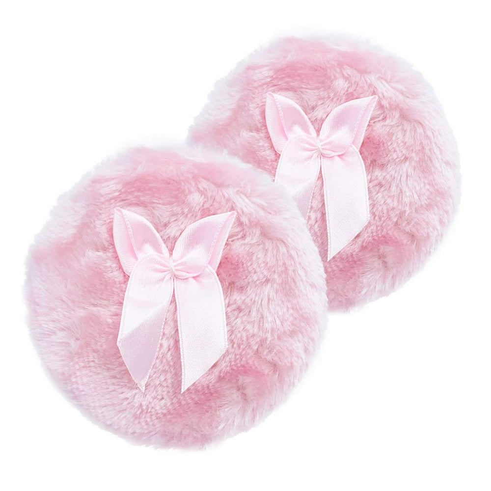 2 Pack Large Body Powder Puff, Soft and Furry Puff with Ribbon Handle