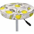 thumbnail image 3 of Velvet Bar Stool Covers Round Stool Cushion Covers Stool Chair Covers Barstool Covers Slipcovers, Stretchy & Elastic Edge Soft Fabric Machine Washable, Dia 14 Inch, Yellow Lemon Retro, 3 of 6