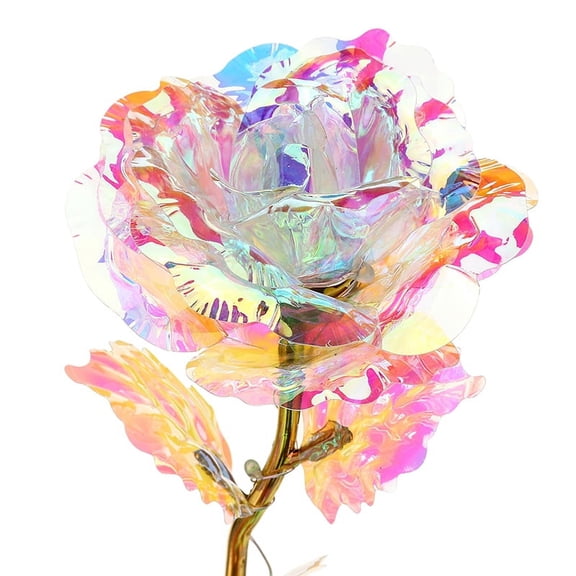 24k Gilded Rose Gold Leaf Artificial Rose Flower Mother's Day Valentine's Day