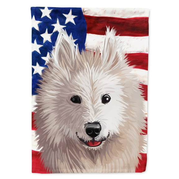 Carolines Treasures CK6687GF Samoyed Dog American Garden Size Outdoor-Flags, Multicolor
