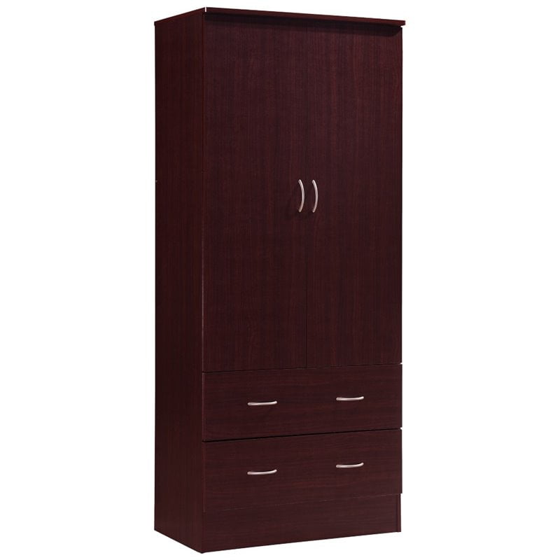 Pemberly Row 2 Door Armoire With 2 Drawer In Chocolate
