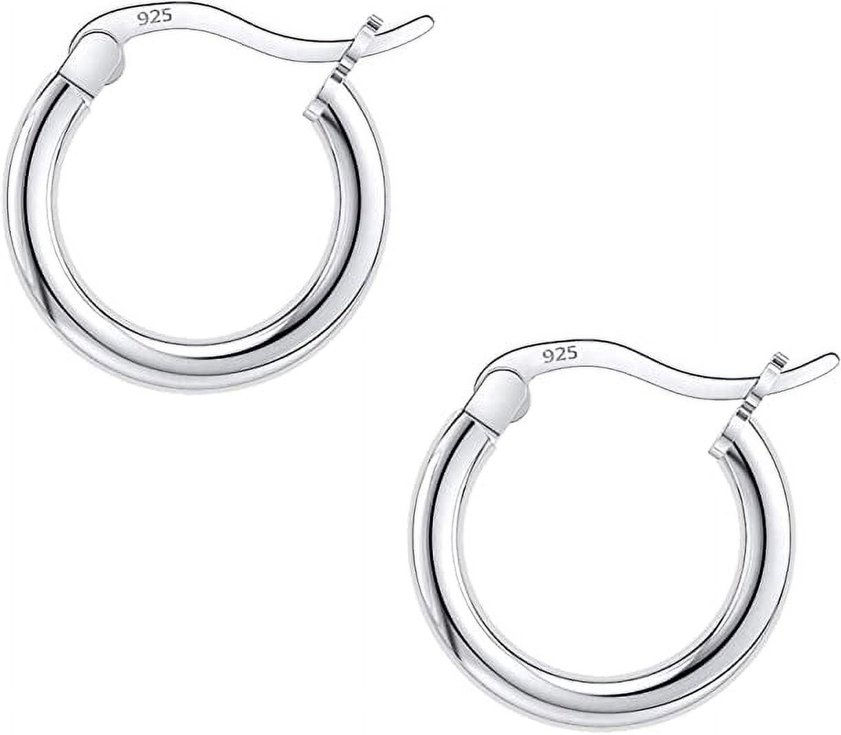 Savlano 925 Sterling silver Round Hoop Earrings for Women & Men Comes in 10MM-25MM