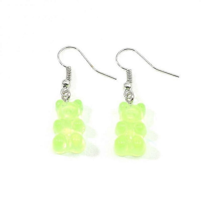 Lindos pendientes de gomitas de osito de peluche con diseño de dibujos animados, orejas de hongo, té con leche, A07