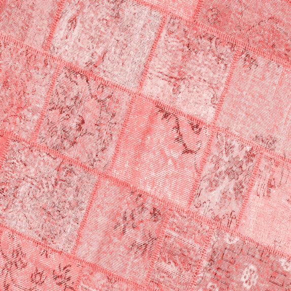 Ahgly Company Indoor Square Patchwork Red Transitional Area Rugs, 8' Square