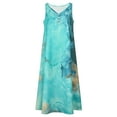 thumbnail image 4 of Frontwalk Summer Maxi Dresses for Women Sleeveless Pockets V Neck Tie Dye Long Dress Casual Beach Sundress Lake Green 4XL, 4 of 8