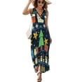 thumbnail image 2 of Merry Christmess Dress Summer Street Style Bohemia Long Dresses Female Sleeveless Printed Maxi Dress, 2 of 9