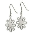 thumbnail image 3 of FB Jewels Stainless Steel Polished Large Flower Dangle Earrings, 3 of 4