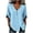 Light Blue, variant on KyCheLot V Neck Tops for Women Short Sleeve Flare Sleeve Slit Hem Solid Color Tops Comfy Casual Summer Clothes