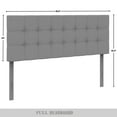 thumbnail image 6 of Castle Place Full Square Button-Tufted Upholstered Headboard, Linen, Light Grey, 6 of 8