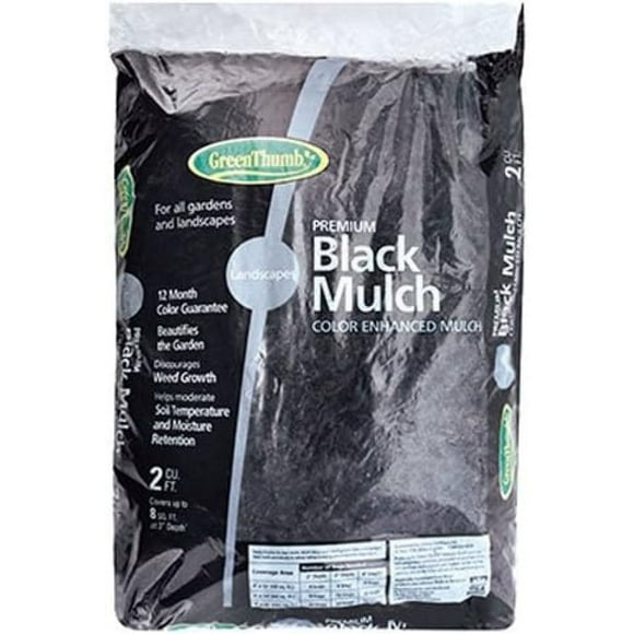 OLDCASTLE LAWN & GARDEN 123456 Green Thumb Mulch, 2 cu. ft., Black