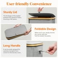 thumbnail image 5 of Lifewit 75L Slim Laundry Hamper with Lid, Narrow Laundry Basket with Removable Bag & Bamboo Handles, Fodable Thin Dirty Clothes Hamper for Laundry Collapsible Bin for Bathroom Bedroom Dorm, Gray, 5 of 9