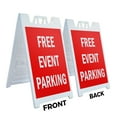 thumbnail image 2 of A-frame Sidewalk Free Event Parking 24" x 36" Double Sided A-Frame Sidewalk Sign, Includes 2 Plastic Inserts | Foldable Portable White Signicade Sandwich Board Signs, 2 of 5