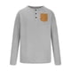 thumbnail image 3 of pstuiky Camisas casuales de manga larga para hombre, Suéter de cuello redondo con botones y bolsillos para hombre, camiseta de manga larga con cuello redondo Tops casuales para hombres s, 3 of 5