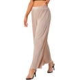 thumbnail image 4 of Pantalones de pierna ancha de mujer Inspire Chic, de cintura alta, elásticos, para fiesta, color rosa L, 4 of 6