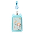 thumbnail image 1 of Adjustable Cat Ear ID Badge Holder with Retractable Lanyard Cute Cartoon Animal Name Card Protector Clear Vertical Cover, 1 of 3