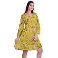 thumbnail image 3 of Moomaya Robe Courte Évasée Imprimée de Designer, Manches Longues, Tunique en Velours, Robes pour Femmes, 3 of 6