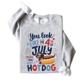 thumbnail image 7 of 4th of July Hotdog Sweatshirt Funny Dachshund Patriotic USA Crewneck for Women Men Kids Family Gray Sweatshirt Adult Small, 7 of 7