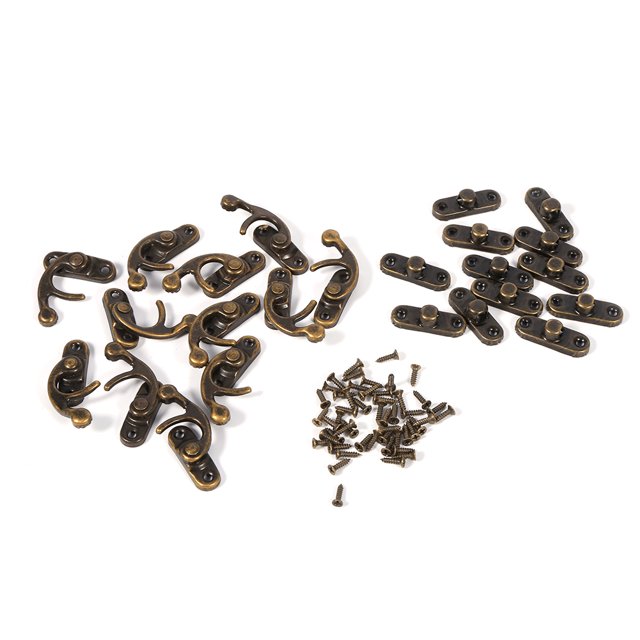 Gancho de joyería decorativo antiguo BuyWeek 12X con tornillos color Oro Bronce