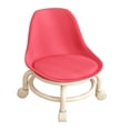 thumbnail image 3 of Asiento bajo con ruedas, taburete bajo con ruedas, reposapiés giratorio para sofá Rojo, 3 of 9