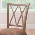 thumbnail image 3 of Linon Tanlsey Upholstered Dining Chair, Set of 2, Natural with Brown and Multicolor Flower Pattern Fabric, 3 of 13